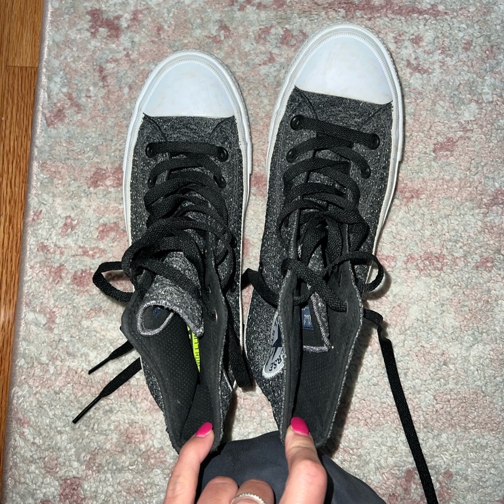 Black and grey converse